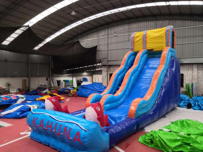 Large Commercial Blow Up Water Slide  For Pool Customized Design